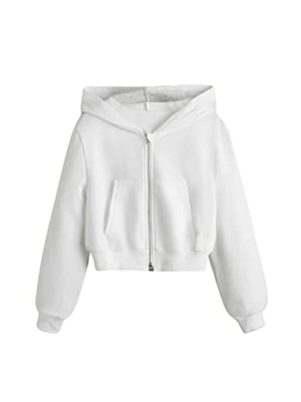 Girls Zip Front Hoodie Pocket Long Sleeve Sweatshirt Top
